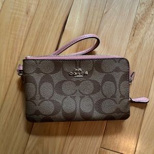 Authentic Coach double pocket wristlet